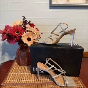 INC International Concepts Women's Glittering Silver Heels